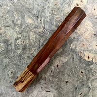 Custom Japanese Knife handle (wa handle) for 240mm - Curly Claro walnut and zebrawood