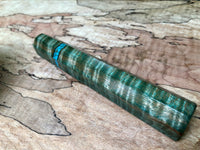 Custom Japanese Knife Handle (Wa Handle) - Dyed Quilted Maple with Turquoise