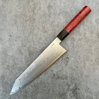 Custom Shigeki Tanaka VG10 Damascus Kiritsuke 240mm - Dyed mango and horn
