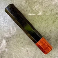 Custom Japanese Knife handle (wa handle) for 240mm - Gabon ebony and curly Siamese rosewood