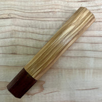 Custom Japanese Knife handle (wa handle) for 240mm - Olive wood and Honduran rosewood