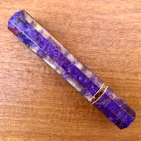 Custom Japanese Knife handle (wa handle) for 165-210mm : Violet dyed Karelian birch
