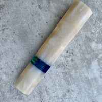 Custom Japanese Knife handle (wa handle) for 165-210mm : Blue pearl and Peacock