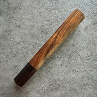 Custom Japanese Knife handle (wa handle) for petty knives: Desert Ironwood and African Blackwood