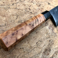 Custom Sasaoka Shirogami Damascus Deba 180mm - Thuya Burl