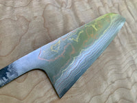 Takeshi Saji Rainbow Ao 2 Damascus Santoku 180mm - blade only