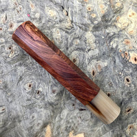 Custom Japanese Knife handle (wa handle) - Honduran Rosewood Burl and horn