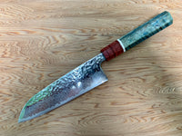 Tsunehisa AUS10 Tsuchime Damascus Santoku - Curly Mango