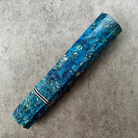 Custom Japanese Knife handle (wa handle) for 240 mm: Dyed box elder and nickel silver