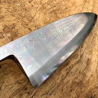 Custom Sasaoka Shirogami Damascus Deba 180mm - Thuya Burl