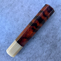 Custom Japanese Knife handle (wa handle) for 240mm - Sonoran desert ironwood and blonde horn