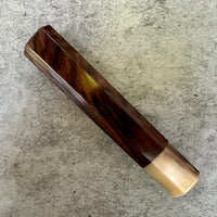 Custom Japanese Knife handle (wa handle) for 240mm: figured Siamese rosewood and horn