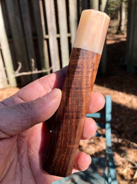 Custom Japanese Knife handle (wa handle) for 240mm - Curly Siamese rosewood and blonde