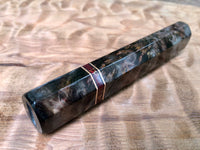 Custom Japanese Knife Handle (Wa Handle) - Double-dyed Yellow Cedar with Stone