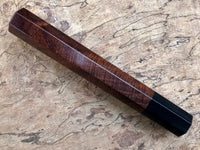 Custom Japanese Knife handle (wa handle) for 240mm - Curly Siamese Rosewood and Buffalo horn