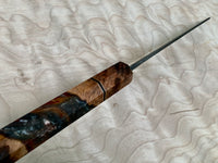 Custom Anryu Aogami Super KU hammered Bunka 170mm : mesquite burl hybrid