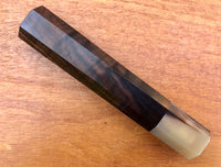 Custom Japanese Knife handle (wa handle) for 240mm - Curly Siamese Rosewood and blonde horn
