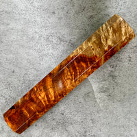 Custom Japanese Knife handle (wa handle) for 240mm - Wicked 2-tone amboyna burl