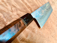 Custom Takeshi Saji Rainbow Ao 2 Damascus Nakiri - Tiger Myrtle