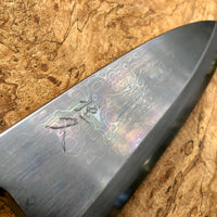 Custom Sasaoka Shirogami Damascus Deba 180mm - Thuya Burl