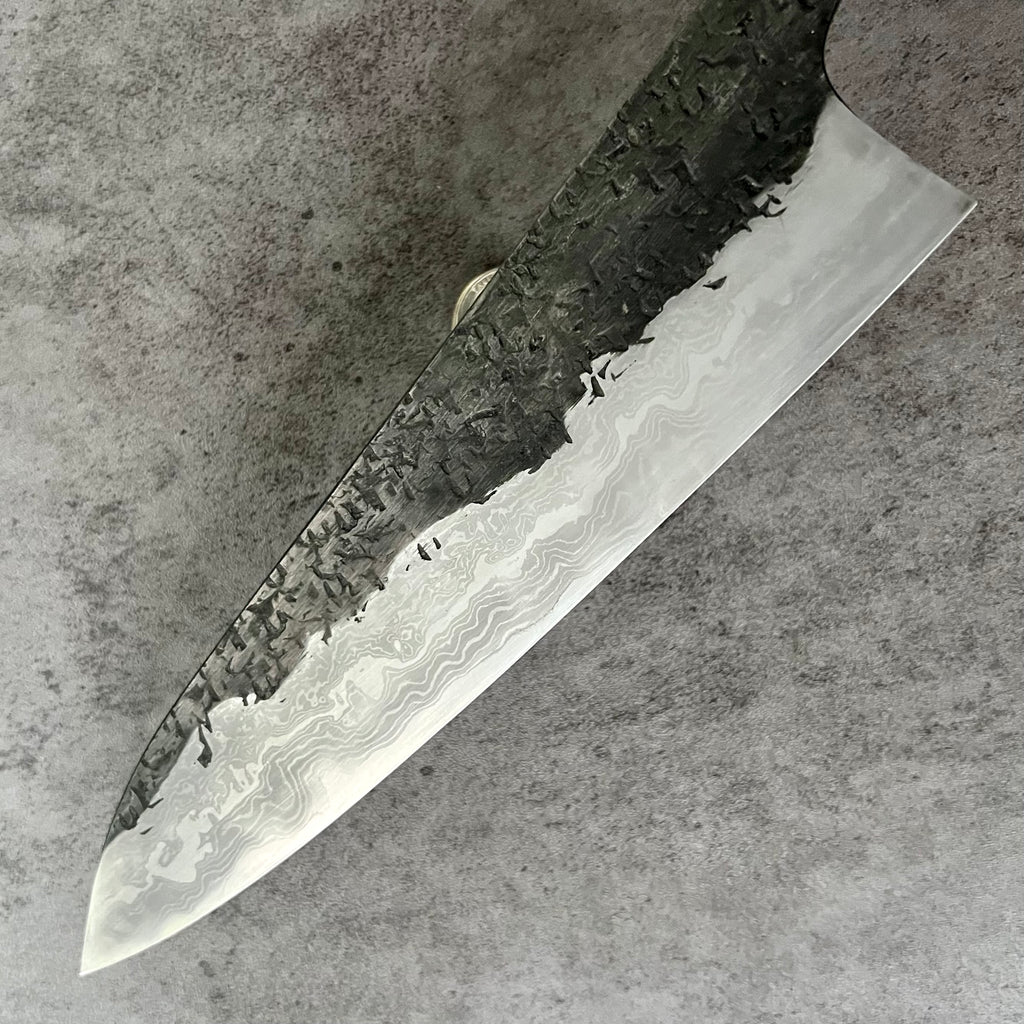 Wrought Iron Clad San Mai Chefs Knife