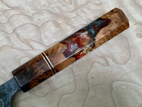 Custom Anryu Aogami Super KU hammered Bunka 170mm : mesquite burl hybrid