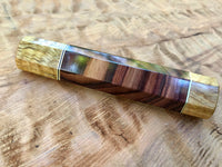 Custom Japanese Knife Handle (Wa Handle) - Crosscut Kingwood and Curly Mango