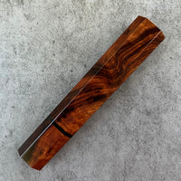 Custom Japanese Knife handle (wa handle) for 240mm - Figured desert ironwood with black