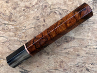 Custom Japanese Knife handle (wa handle) for 210mm - Ironwood burl and marbled horn