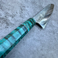 Custom Yu Kurosaki Raijin Gyuto 210 - Dyed quilted maple with turquoise