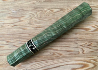 Custom Japanese Knife handle (wa handle) for 165-210 mm - Green dyed quilted maple