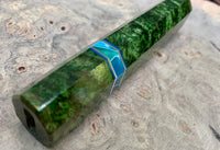 Custom Japanese Knife handle (wa handle) for 210 mm - Emerald dyed mango burl