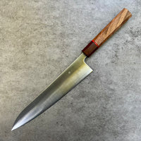 Custom Tsunehisa Ginsan 3 Migaki Gyuto 240 - Curly black walnut with vintage poker chip