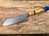 Custom Kobayashi Damascus SG2 Santoku 165mm - Yellow Cedar Hybrid