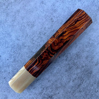 Custom Japanese Knife handle (wa handle) for 240mm - Sonoran desert ironwood and blonde horn