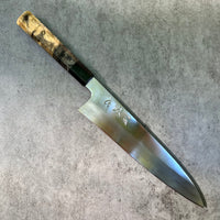 Custom Nakagawa Morihiro B2 Gyuto Wide Bevel 255mm - Buckeye burl and horn