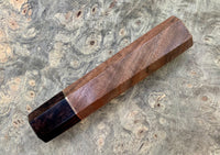 Custom Japanese Knife handle (wa handle) - Curly Black Walnut and African Blackwood