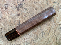 Custom Japanese Knife handle (wa handle) - curly black walnut and ziricote