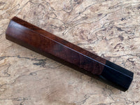 Custom Japanese Knife handle (wa handle) for 240mm - Curly Siamese Rosewood and Buffalo horn