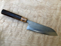 Custom Masutani Hand Forged VG1 Nishiiji Damascus Santoku 180mm - Rosewood