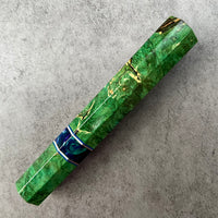 Custom Japanese Knife handle (wa handle) for 165-210mm : Green dyed box elder burl hybrid