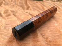Custom Japanese Knife Handle - Curly redwood