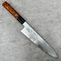 Custom Kagekiyo Yoshikazu Tanaka B1 Damascus 210 mm Gyuto - Birds Eye Desert Ironwood and horn