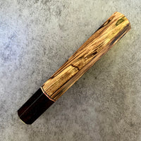 Custom Japanese Knife handle (wa handle) for 165-210mm: Spalted Sycamore and African Blackwood