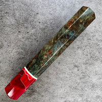 Custom Japanese Knife handle (wa handle) for 165-180mm knife: Maple burl dyed and stabilized