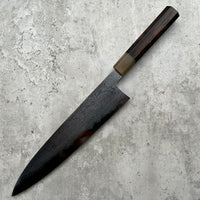 Custom Hatsukokoro Komorebi Aogami #1 Damascus Gyuto 240 mm- Birds Eye rosewood and horn