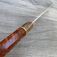 Custom Kurosaki Senko SG2/R2 240mm (10”) Gyuto - Old Profile : Red Mallee and marbled horn