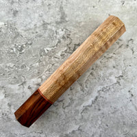 Custom Japanese Knife handle (wa handle) for 165-210mm : Birdseye maple and desert ironwood