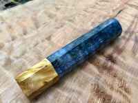 Custom Japanese Knife Handle (Wa Handle) - Dyed Quilted, Spalted Maple with Yellow Cedar