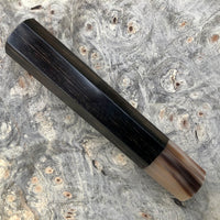 Custom Japanese Knife Handle - Royal Ebony and marbled horn